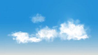Bulutlu Mavi Gök Animasyonu Yavaş Hareket, Çok Uzakta, Parlak Gün BG, 4k çözünürlük, Seyahat