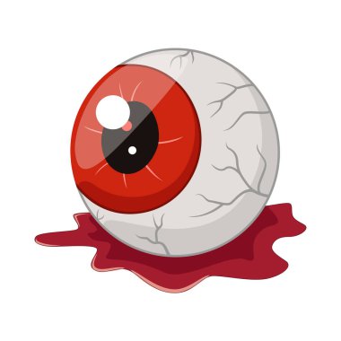 Beyaz arka planda izole edilmiş Cadılar Bayramı Karikatürü 'nün Vektör İllüstrasyonu