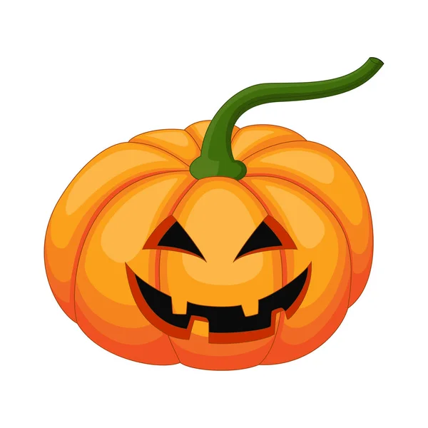 Vector Illustratie Van Cartoon Halloween Pompoen Met Gelukkig Gezicht Geïsoleerd — Stockvector