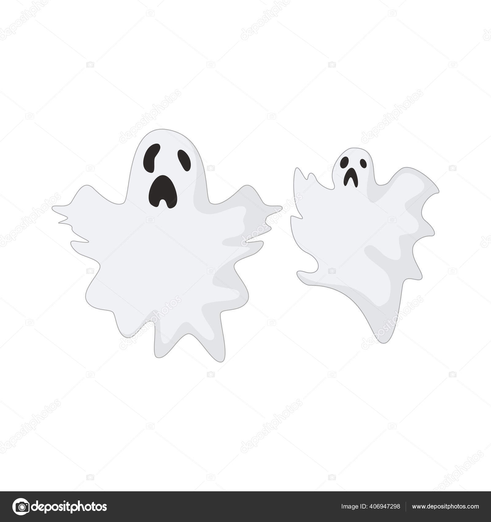 ilustração em vetor de halloween pequena linha de desenho animado fantasma  em fundo branco. 11118092 Vetor no Vecteezy