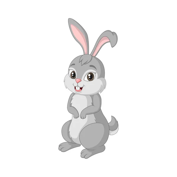 Векторная Иллюстрация Милого Кролика Белом Фоне — стоковый вектор