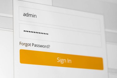 Dolu giriş ve noktalar parola Web sitesinde oturum açma ekranında tarafından gizli