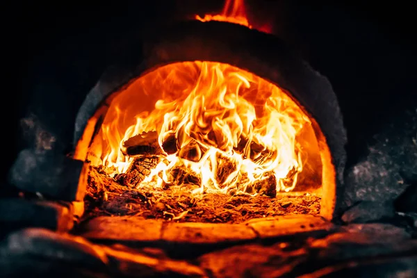 Legna Ardere Forno Vicino — Foto Stock