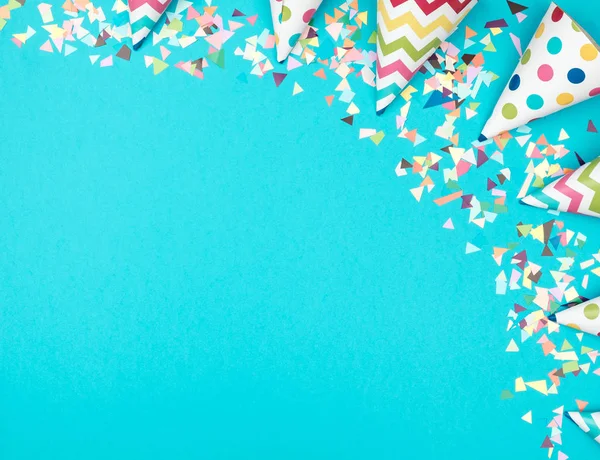 Renkli arka planda dekorasyon parti çerçevesi