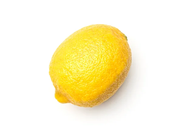One Lemon Isolated White Background Top View — Stock Photo, Image