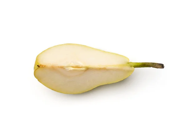 新鮮な梨は白い背景に隔離された4分の1で切断されます — ストック写真