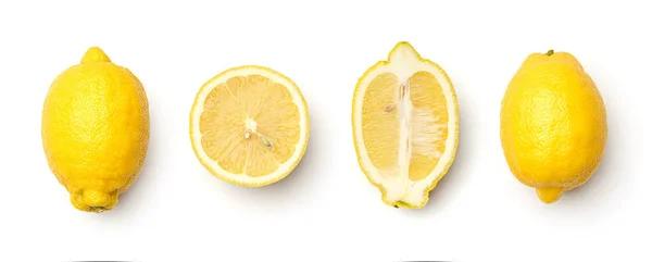 Colección Limones Aislados Sobre Fondo Blanco Conjunto Múltiples Imágenes Parte — Foto de Stock