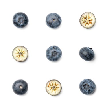 Beyaz arka planda izole edilmiş bataklık üzümü koleksiyonu. Birden fazla resim seti. Dizinin bir parçası