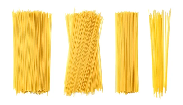 Collection Spaghetti Isolated White Background Set Multiple Images Part Series — Stock Photo, Image