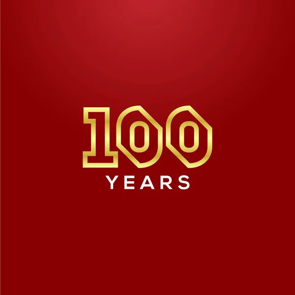 Projeto Vetor Número Ouro Aniversário 100 Anos —  Vetores de Stock