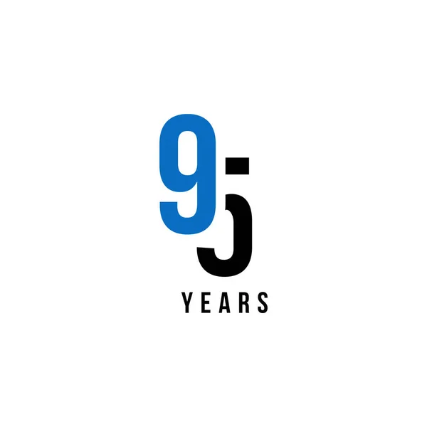 Años Aniversario Azul Negro Número Vector Diseño — Vector de stock