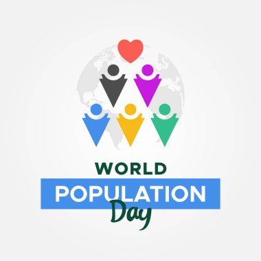 Dünya Nüfus Günü Vektör Tasarımı Çizimi