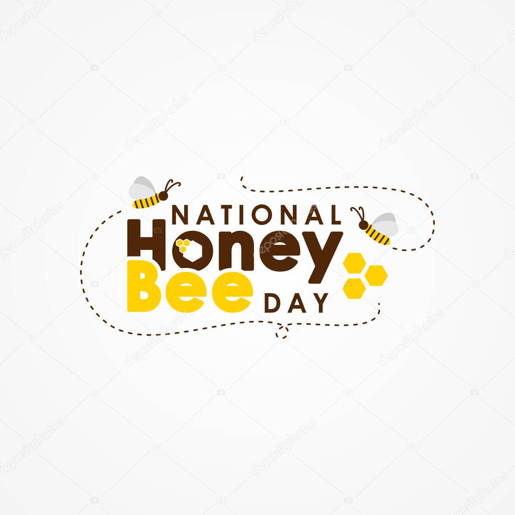 National Honey Bee Day Vector Illustration