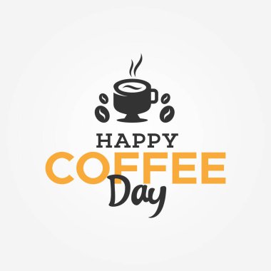 Mutlu Kahve Günü Vektör Tasarım Çizimi