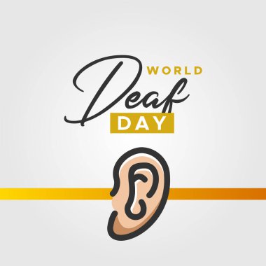 Dünya Sağır Günü Vektör Tasarımı Çizimi