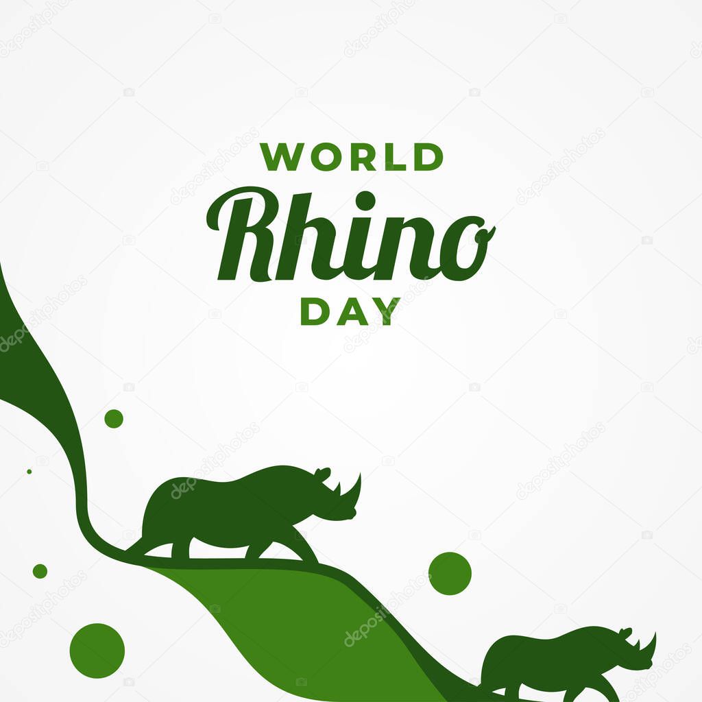 World Rhino Day Vector Design Illustration