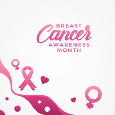 Göğüs Kanseri Farkındalığı Ay Vektör Tasarımı İllüstrasyonu