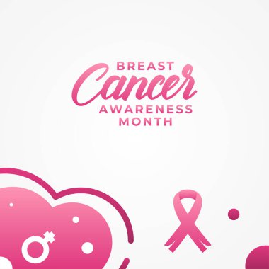 Göğüs Kanseri Farkındalığı Ay Vektör Tasarımı İllüstrasyonu