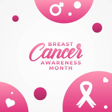 Göğüs Kanseri Farkındalığı Ay Vektör Tasarımı İllüstrasyonu