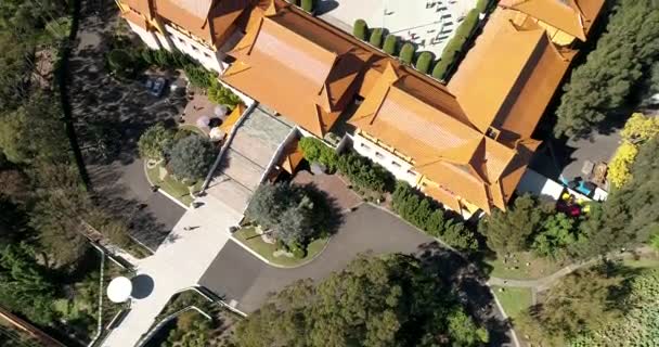 Fachada Templo Nan Tien Lado Verde Colina Meio Jardim Chinês — Vídeo de Stock