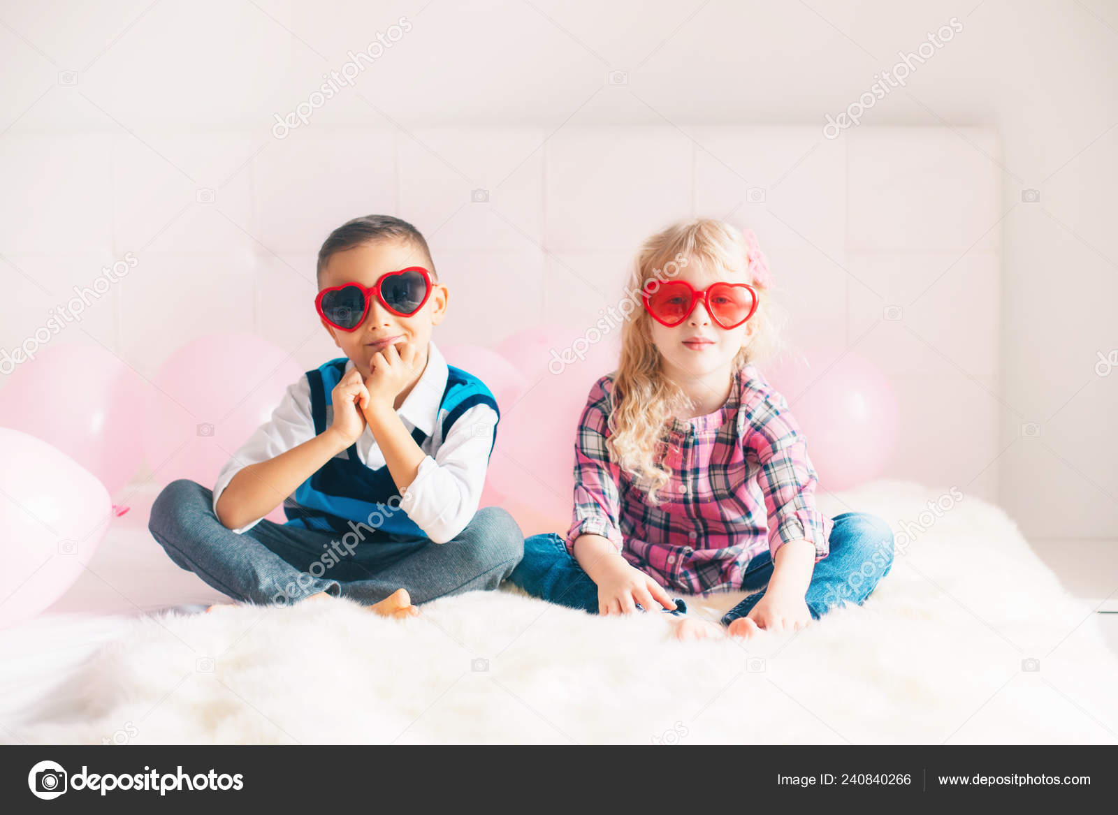 Group Portrait Two Happy White Caucasian Cute Adorable Funny Children Stock Photo By C Anoushkatoronto