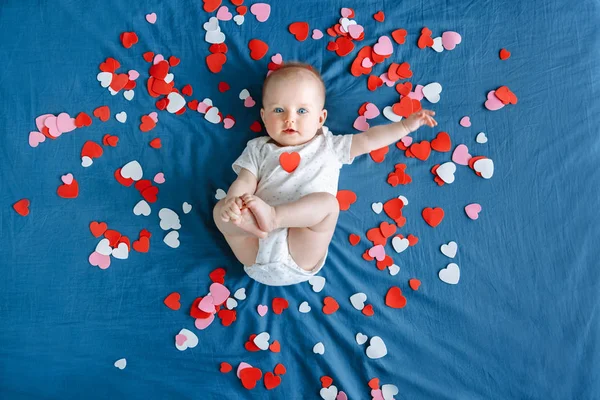 Bayi Laki Laki Kulit Putih Kaukasia Yang Lucu Dengan Mata — Stok Foto