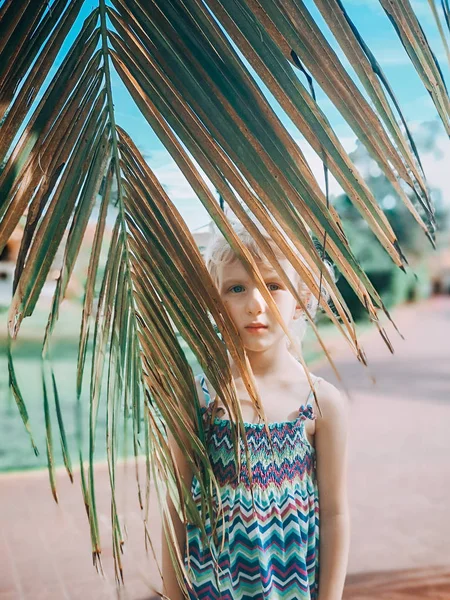 Portrait Cute Adorable Sad Lonely Preschool Caucasian Little Girl Child — Stock Photo, Image