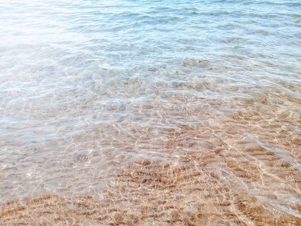 Closeup Sea Ocean Sandy Ground Clear Clean Lake River Transparent — Stock Photo, Image