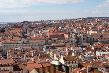 Portekiz'de Lizbon eski şehrin güzel manzara