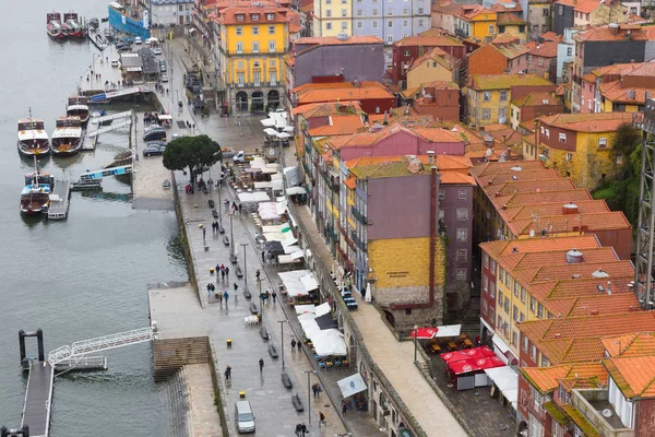 Porto Portugal Februari 2017 Weergave Van Wijk Ribeira Uit Oude — Stockfoto