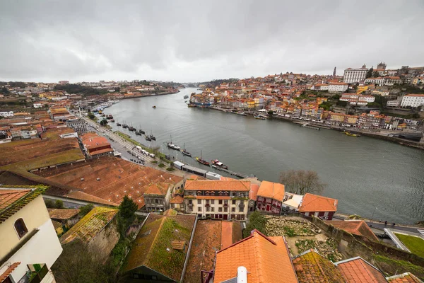 Panoramisch Uitzicht Rivier Douro Wijk Van Ribeira Van Vila Nova — Stockfoto