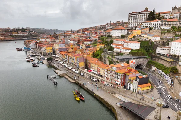 Porto Portugal Februari 2017 Weergave Van Wijk Ribeira Uit Oude — Stockfoto