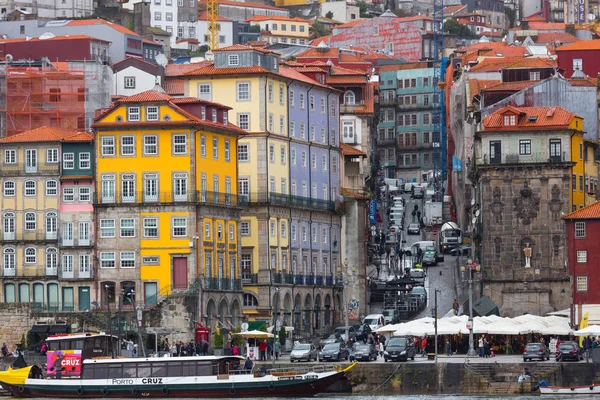 Porto Portugal Febrero 2017 Vista Panorámica Del Río Duero Barrio — Foto de Stock