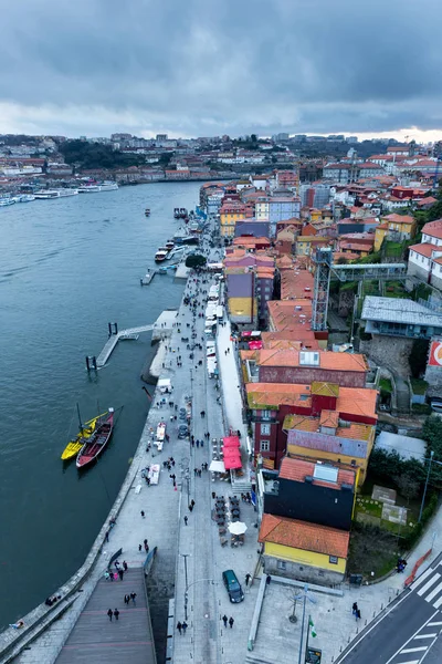 Porto Portugalsko Února 2017 Pohled Čtvrť Ribeira Starých Dom Luis — Stock fotografie