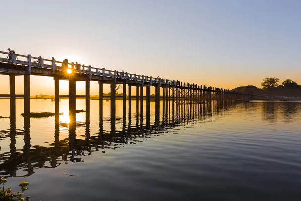 Amarapura Myanmar Listopadu 2014 Beins Mostu Nejdelší Teak Lávka Světě — Stock fotografie