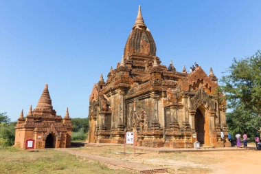 Bagan, Myanmar - 27 Kasım 2014: güzel Upali tein Pagoda, ünlü Bagan, Myanmar