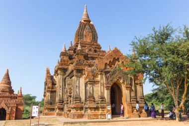 Bagan, Myanmar - 27 Kasım 2014: güzel Upali tein Pagoda, ünlü Bagan, Myanmar