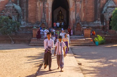 Bagan, Myanmar - 26 Kasım 2014: Dhammayangyi Tapınağı, Bagan, Myanmar