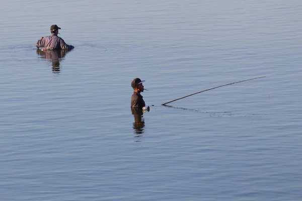 Amarapura Myanmar Novembre 2014 Pêcheurs Près Pont Beins Longue Passerelle — Photo