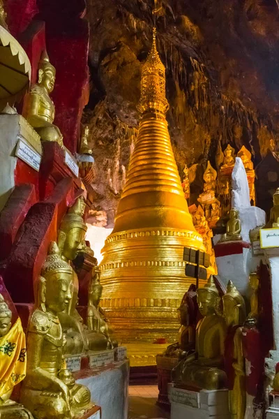 Pindaya Myanmar Novembre 2014 Statue Dorate Dei Buddha Nelle Grotte — Foto Stock