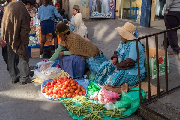 Paz Bolívia Setembro 2018 Mulher Com Uma Barraca Mercado Paz — Fotografia de Stock