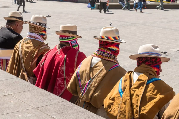Paz Bolivia Septiembre 2018 Gente Con Ropa Tradicional Plaza San — Foto de Stock