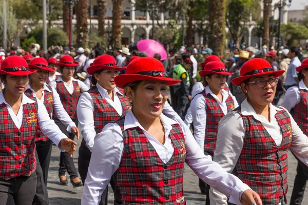 Arequipa Perù Settembre 2018 Sfilata Nella Piazza Principale Plaza Armas — Foto Stock