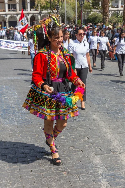 Arequipa Peru September 2018 Parad Stora Torget Plaza Armas Arequipa — Stockfoto