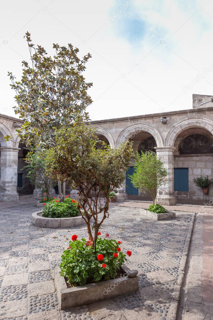Santa Catalina Monastery, religious colonial monument with more than four centuries old, in Arequipa, Peru