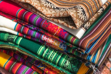 Arequipa, Peru 'da el yapımı alpaka tekstil ürünleri