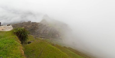 Sabah Machu Picchu 'da bulutlar, Cusco, Peru yakınlarında