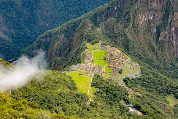 Vandringsled Från Inka Ruiner Machu Picchu Peru 430 Masl Till — Stockfoto