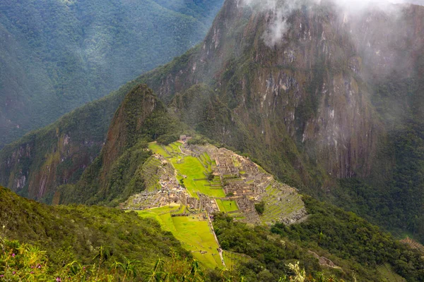 View Top Machu Picchu Mountain 082 Masl You Can Glimpse — Stock Photo, Image