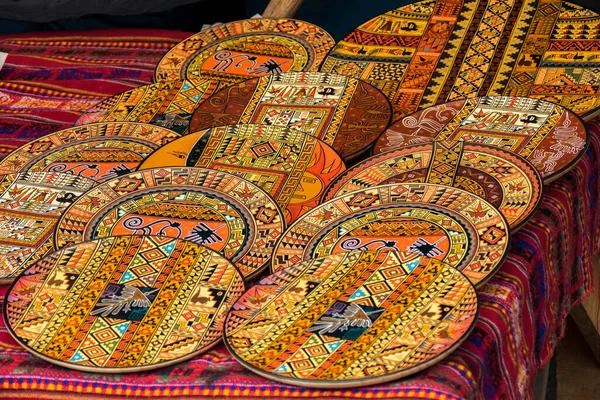 Bunte Keramik Auf Einem Kunsthandwerkermarkt Pisac Der Nähe Von Cusco — Stockfoto